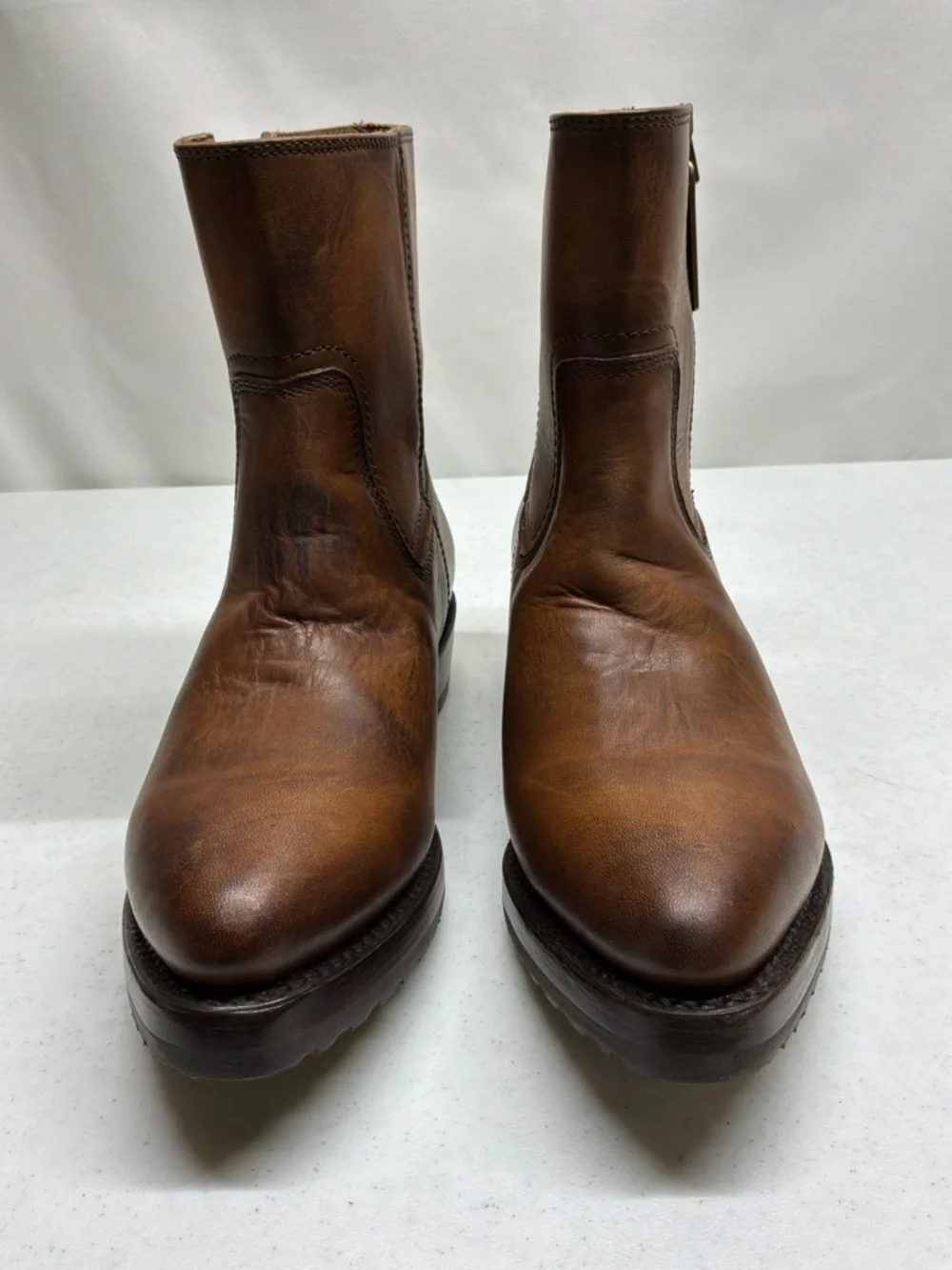 Frye Leather Billy Short Bark Color Boots Size 6M Women's NWOB